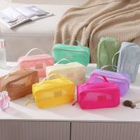 Bolsa de cosméticos de malla de Color sólido, organizador de cosméticos transparente y ligero, bolsa de almacenamiento de artículos de tocador de mano para teléfonos móviles - details 11