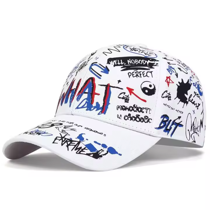 Gorras de béisbol con estampado de letras unisex, Sombreros de Primavera y otoño, ajustables al aire libre, protector solar - 1