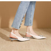 Nuevos zapatos planos de estilo francés con hebilla cuadrada y boca baja para mujer - details 17