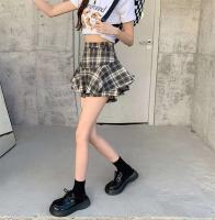 Minifalda escalonada Y2K de cintura alta con volantes y tartán, falda a cuadros, traje estético para mujer - details 9