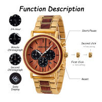 Reloj de Madera para Hombre DODO DEER – Reloj de Cuarzo Multifuncional Personalizado, Estilo Clásico y Elegante - details 30
