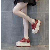 Zapatos de cuero genuino de vaca de 9cm Plataforma de zapatillas para mujer, tacones altos, estables para correr - details 42