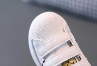 Zapatillas de deporte para niños y niñas, zapatos informales antideslizantes de diseño de moda, transpirables con gancho, color blanco, para exteriores - details 8
