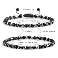 Pulseras de cuentas de hematita Irregular de 4mm para hombre, pulseras y brazaletes de cuentas de piedra de Lava de ojo de tigre Natural, Pulsera de joyería clásica para mujer - details 1