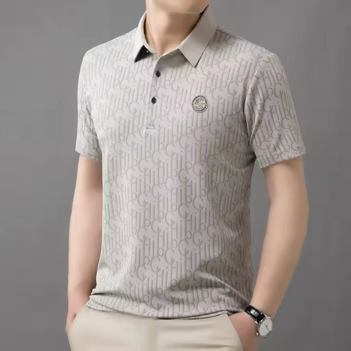 Moda de Verano 2025 Camiseta Polo de Manga Corta para Hombres de Alta Gama - 1