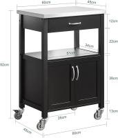 Carrito de Cocina móvil Carrito de Servir Estantería de Cocina Blanco 60 x 45 x 92 cm ES - details 13