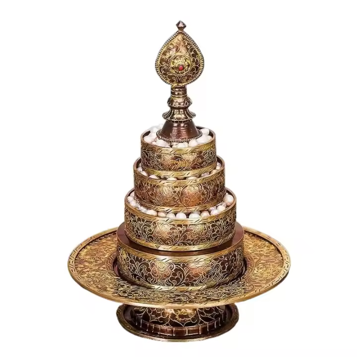 Placa de manzha pura de siete, brújula de mancha tallada hecha a mano en Nepal, pequeña, mediana y grande, regalo de cobre púrpura de estilo tibetano - 1