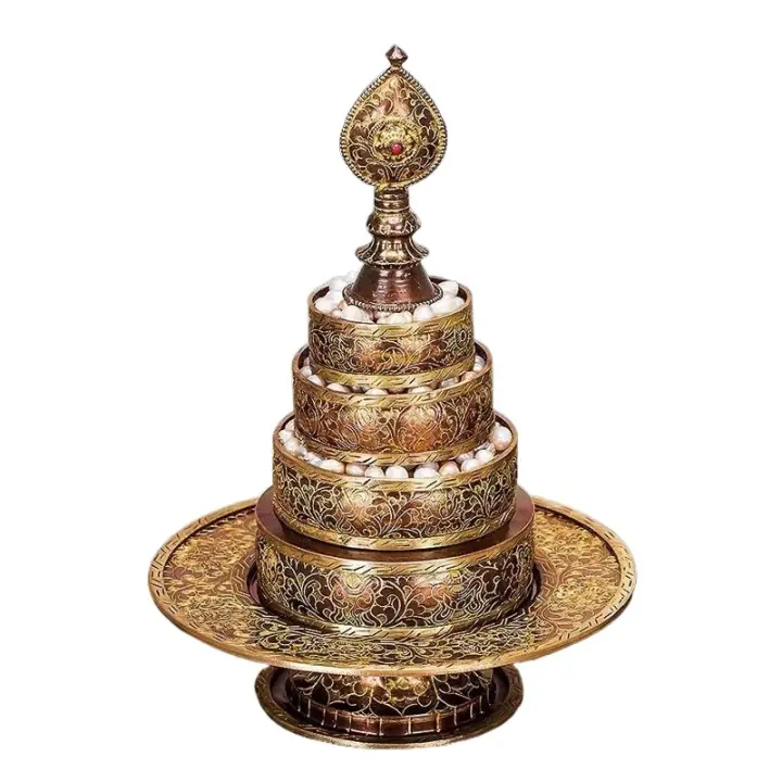 Placa de manzha pura de siete, brújula de mancha tallada hecha a mano en Nepal, pequeña, mediana y grande, regalo de cobre púrpura de estilo tibetano - 1