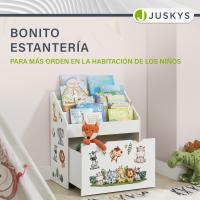 Estantería de Madera Blanca para Libros y Juguetes Infantil con 3 Estantes y Juguetero - details 8