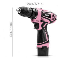 HILDA-destornillador eléctrico inalámbrico de litio, taladro de mano perforado, 12V, color rosa - details 5