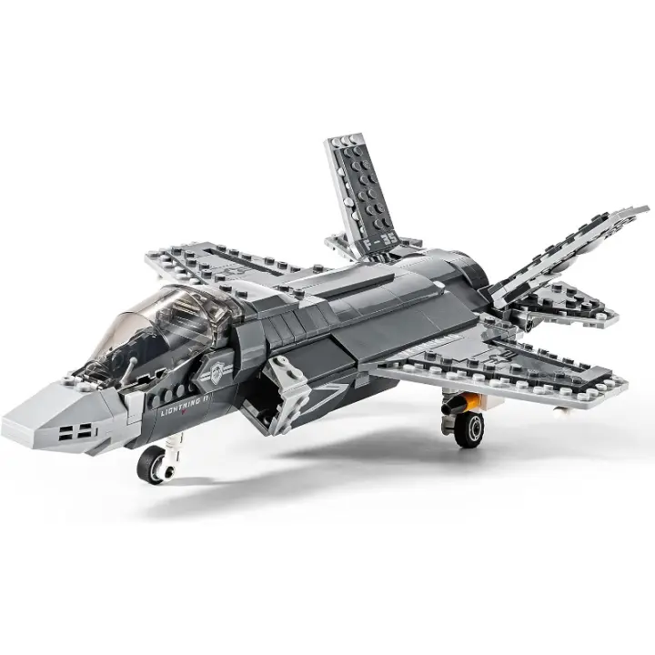 Juego de bloques de construcción para niños y adultos, juguete de construcción con ladrillos, serie militar F-35 Lightning II Fighter Jet Air Force, ideal para regalo - 1