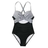 Conjunto de Bikini de Cintura Alta Sexy Estilo de Parpadeo de Leopardo Amarillo - details 5