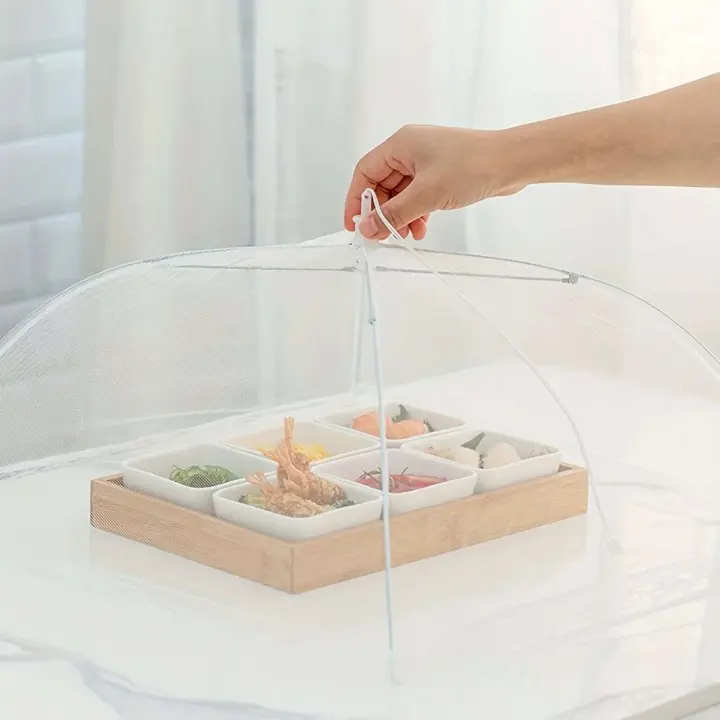 1 unidad de cubierta para alimentos, mosquitera plegable, paraguas, protección para picnic, cubierta para platos, accesorios de cocina - 1