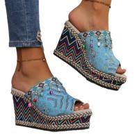 Zapatos de zapatilla con tacón de cuña para mujer de verano a la moda - details 0