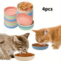 Bolsas de Comida para Gatos Paquete de 4, 13.97cm, Platos de Alimentación y Agua de Plástico PP Antideslizantes Ideal para Gatos, Callitos, y Gatos de Patas Cortas - details 2