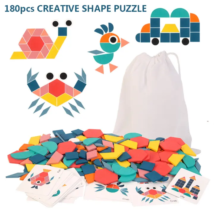 Rompecabezas 3D de Madera con Formas Geométricas Coloridas Juego Educativo Montessori para Niños Diikamiiok Material de Madera Recomendado para Edades de 4-10 Años - 1
