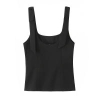 TRAFZA 2025 moda Mujer High Street cremallera lateral Slim Tops Mujer verano Sexy sin mangas arco cuadrado cuello sólido Sling Top Mujer - details 9