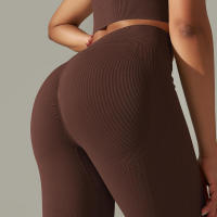 Leggings push-up sin costuras para mujer, pantalones elásticos de cintura alta para entrenamiento, correr, yoga, gimnasio - details 64