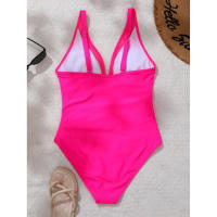 Bañador negro de una pieza para mujer, traje de baño de realce con Control de barriga, Tankini de una pieza - details 34