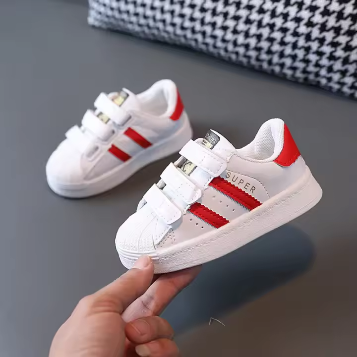Calzado deportivo antideslizante blanco, calzado casual para niño y niña. - 1