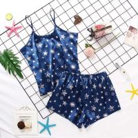 Ropa interior de mujer, ropa de dormir de seda satinada, chaleco, pantalones cortos, conjunto de dos piezas de verano, ropa de dormir para mujer - details 25