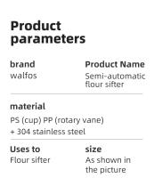 WALFOS tamiz semiautomático para harina tamiz de cacao en polvo de plástico de mano filtro de harina utensilios de Cocina novedos herramientas para hornear - details 12