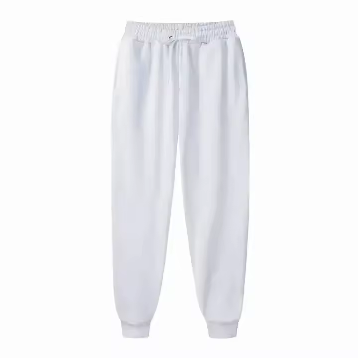 Pantalones de chándal sueltos para mujer y hombre, corredores con cintura elástica, pantalones deportivos informales de hip-hop, blanco, beige, ros - 1