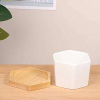 Bandeja de cerámica hexagonal blanca simple europea ETA, contenedor de plantas jugosas, bonsai pequeño ETA - details 12