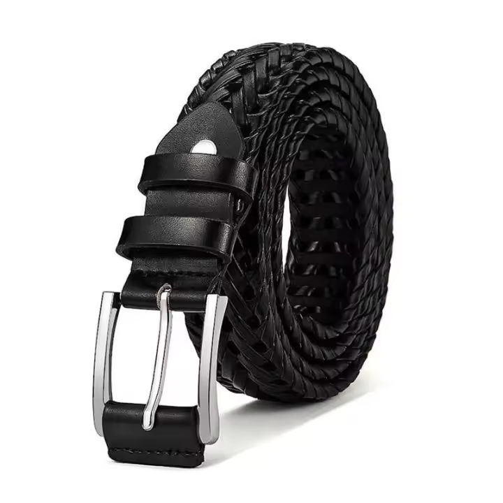 Cinturón vaquero tejido hueco deportivo informal para hombre, regalo para papá o novio - 1