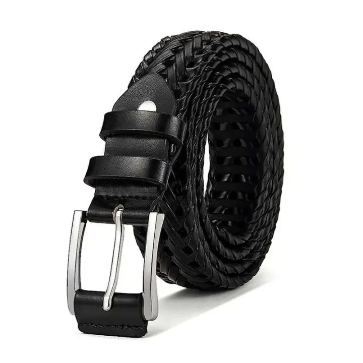 Cinturón vaquero tejido hueco deportivo informal para hombre, regalo para papá o novio - 1
