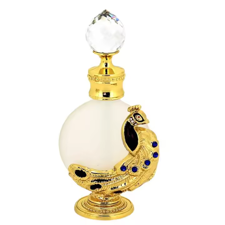 Contenedor de cosméticos Pavo Real boda decoración del hogar regalos botella recargable estilo árabe botella de aceite esencial botella de Perfume - 1