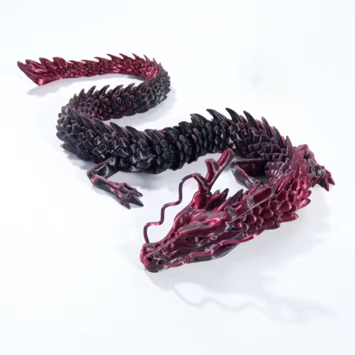 Juguete de dragón impreso en 3D realista, adorno de dragón simulado giratorio de 30/45cm, modelo de simulación Animal PLA Flexible para Navidad - 1