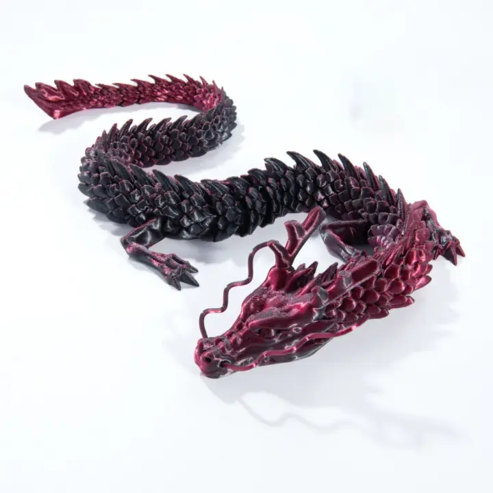 Juguete de dragón impreso en 3D realista, adorno de dragón simulado giratorio de 30/45cm, modelo de simulación Animal PLA Flexible para Navidad - 1