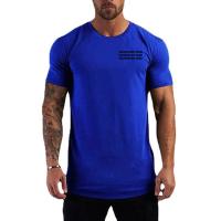 Camiseta deportiva de manga corta para hombre, Camisa de algodón con estampado de Faith Over Fear, ajustada, transpirable, para entrenamiento - details 3