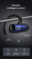 Auriculares deportivos inalámbricos con Bluetooth 5,2, cascos de negocios con gancho para la oreja, con pantalla LED, cancelación de ruido de graves HIFI y micrófono para juegos - details 13