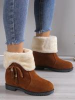 Women's Fashion Bowknot Decor Snow Boots Casual Slip On Plush Lined Winter Boots Comfortable Ankle Boots - details 4