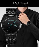 Reloj de Cuarzo Premium Automático, Movimiento Japonés, Correa de Acero Inoxidable Azul Negro, Resistente al Agua, Moda de Viaje para Hombres - details 10
