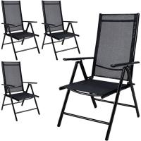 2X Sillas de Jardín Plegables Antracita Asiento Ligero Aluminio Silla Reclinable 8 Posiciones hasta 120Kg - details 21