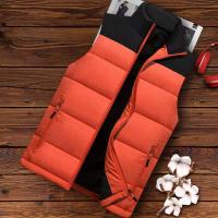 Chaqueta de invierno gruesa sin mangas con diseño de burbujas, chaleco corto de concha suave marrón para hombre de talla grande - details 2