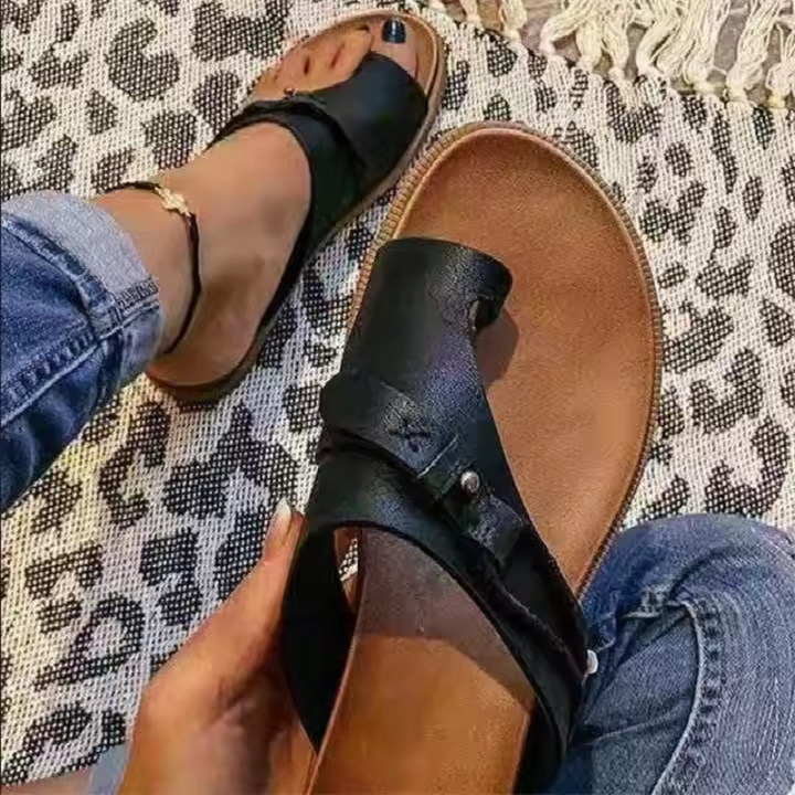 Zapatos Retro para mujer, chanclas clásicas con remaches planos, sandalias informales, talla grande 43, gran oferta, Verano - 1