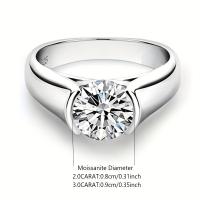 Anillo Moissanite de 2 caratados en Plata Esterlina 925 Chapada en Oro 18K para Hombres y Mujeres Regalo de Boda Pileable - details 1