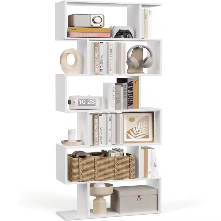 Librería de 5 Niveles, Estantería de Exposición, Armario de Libros, Separador de Espacios - 1