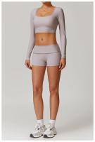 Shorts Deportivos de Cintura Alta y Adelgazados Mango de Melocotón para Yoga y Estiramiento - details 8