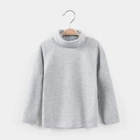 Otoño niños y niñas suéter de cuello alto suave de Color sólido niños prendas de punto de invierno camisa básica de manga larga suéter para niños niños - details 15