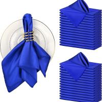Servilleta de satén de 40x40cm, toalla de té reutilizable, decoración de mesa para fiesta de boda, servilletas Retro con rebabas, 10psc - details 0