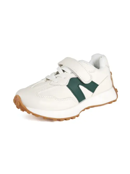 Zapatos Para Niños Y Niñas Transpirables De Cuero PU Tenis Planos Para Bebés En Colores Rosa/Negro/Ceniza Tallas 21-36 - 1
