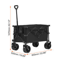 SucceBuy Carro plegable, carrito de playa con ruedas todo terreno, carrito plegable resistente, con portavasos, carro deportivo para acampar, ir de compras, jardín - details 0