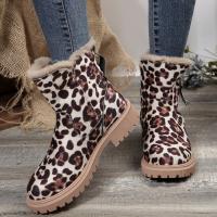 Botas de invierno de las mujeres de moda, zapatos de algodón cálidos y gruesos, forro de agarre a mitad de la pantorrilla, las mujeres de una sola pieza de invierno botas de ante tobillo - details 6