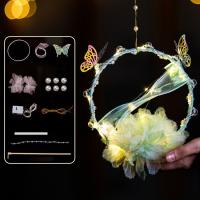 Bolsa de Material DIY, linterna del Festival del Medio Otoño, linterna de conejo de mano brillante hecha a mano, forma de flor de loto de estilo chino - details 11