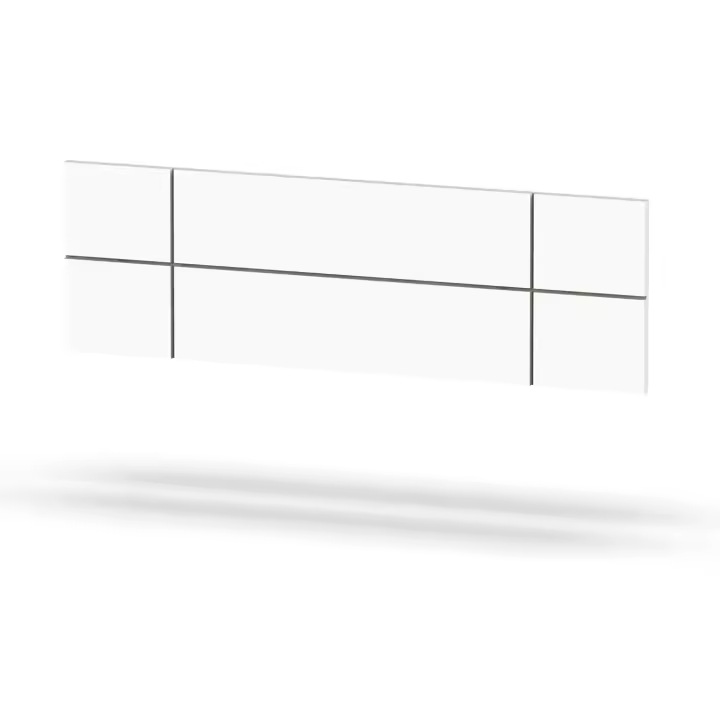 Cabecero Cama Doble de 150 Moderno Geométrico, Blanco, 50x160x3,2cm, Dormitorio de Matrimonio, Modelo Elsa - 1
